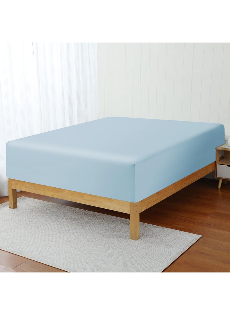 Zaizaihome 2 Pack Bamboo Viscose Cooling Fitted Sheet Twin XL Size Only  400 Thread Count  16"" Deep Pocket Cooling Bottom Sheets for Hot Sleeper  Silky Soft Breathable (Twin XL  Sky Blue  - Image 4