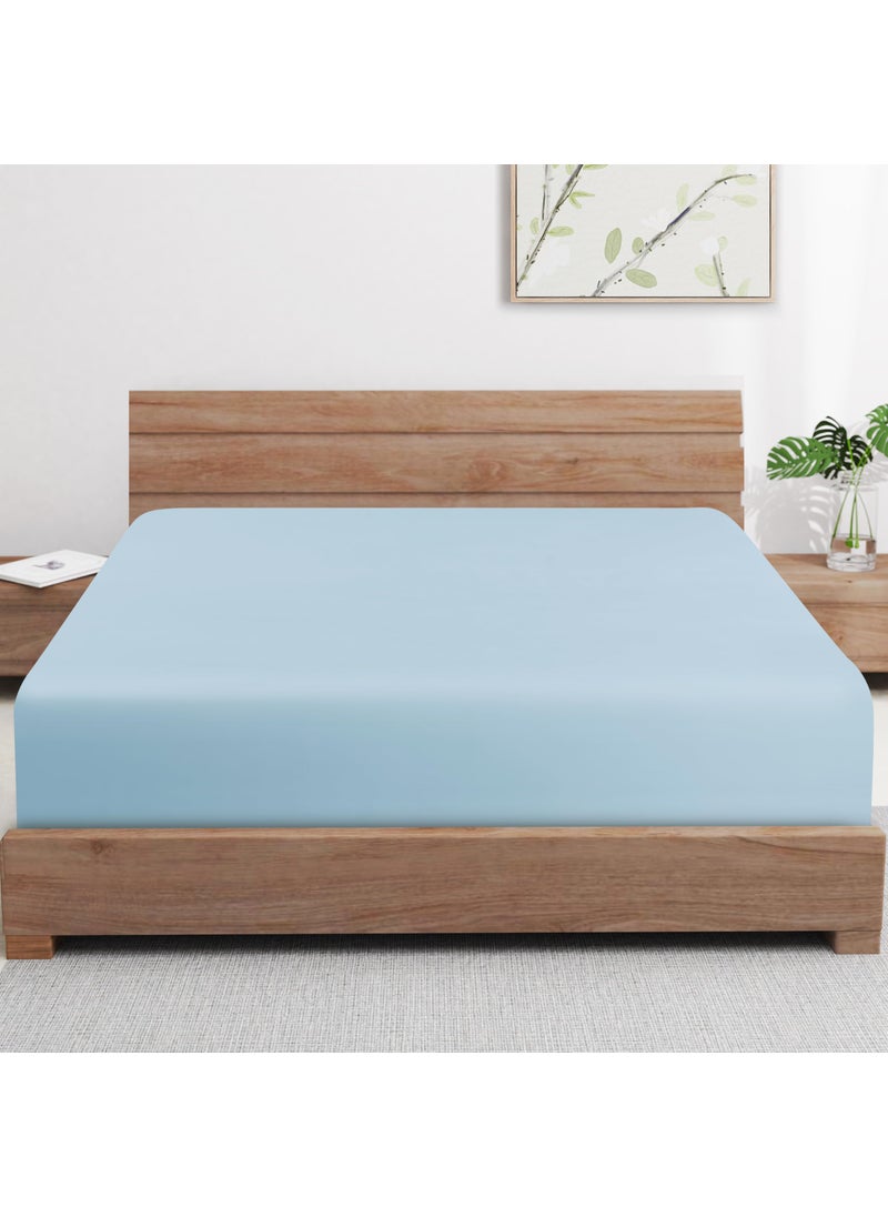 Zaizaihome 2 Pack Bamboo Viscose Cooling Fitted Sheet Twin XL Size Only  400 Thread Count  16"" Deep Pocket Cooling Bottom Sheets for Hot Sleeper  Silky Soft Breathable (Twin XL  Sky Blue  - Image 1