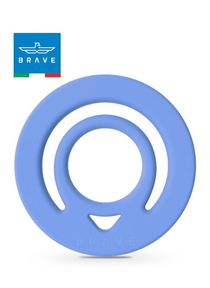 Brave - Dual-Sided Magnetic Ring Holder - Durable MagSafe Silicone Phone Grip, Compatible with Wireless Charging - Magnetic Phone Ring for iPhone 16/15/14/13/12 (Pro/Max/Plus), Samsung Galaxy S25/S24/S23/S22 and Other Series, and Other Phones with Metal Plate Attachment - Secure Grip and Hands-Free Stand (Blue) - Image 1