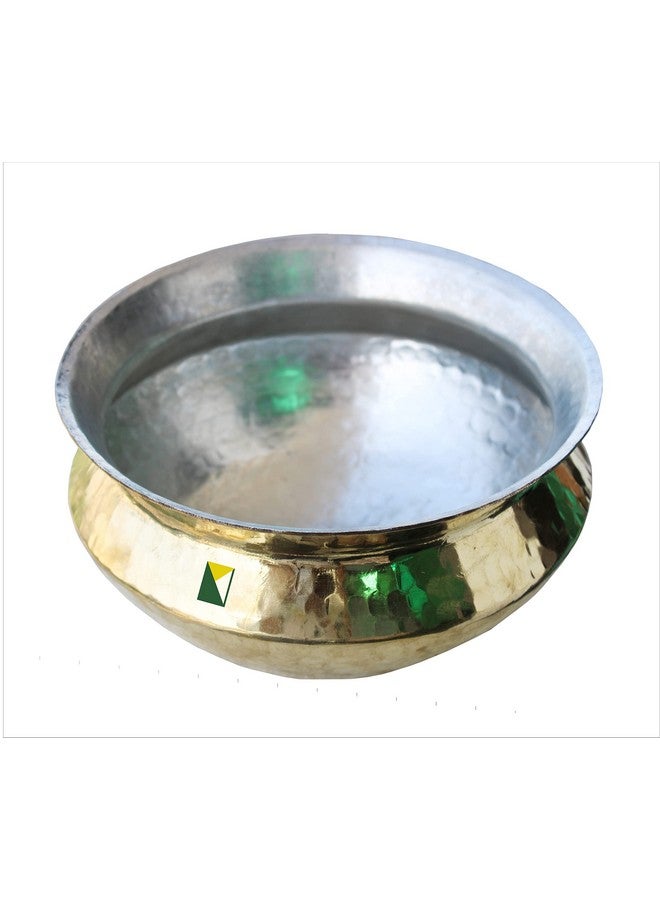 KITCHEN NEXT Muke Brass Handi Sipri cookwere Heavy Weight with Hammered Shinny Finish for Cooking & Serving Used for Cooking biryani (2 litres) (Small) - Image 1