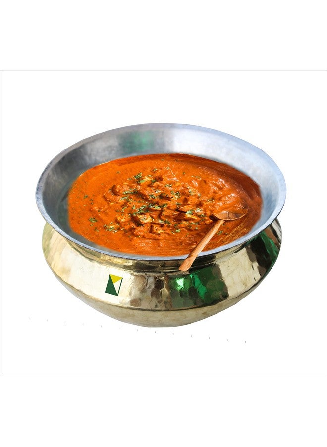 KITCHEN NEXT Muke Brass Handi Sipri cookwere Heavy Weight with Hammered Shinny Finish for Cooking & Serving Used for Cooking biryani (2 litres) (Small) - Image 2