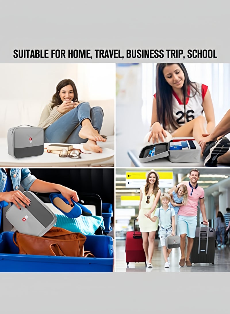 Eilimi First Aid Bag Empty,Multifunction Emergency Medicine Storage Bag for Outdoor Camping Hiking Travel Emergency(Grey) - Image 4