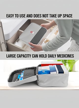 First Aid Bag Empty,Multifunction Emergency Medicine Storage Bag for Outdoor Camping Hiking Travel Emergency(Grey) - view 5