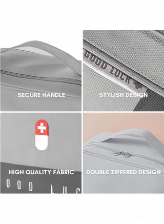 First Aid Bag Empty,Multifunction Emergency Medicine Storage Bag for Outdoor Camping Hiking Travel Emergency(Grey) - view 2