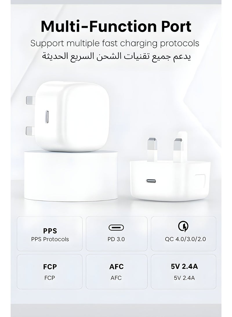 20W Fast iPhone Charger — PD iPhone Plug Wall Charger — Fast wall charger compatible with all iPhone and iPad devices — High quality with protection and advancement - Image 2