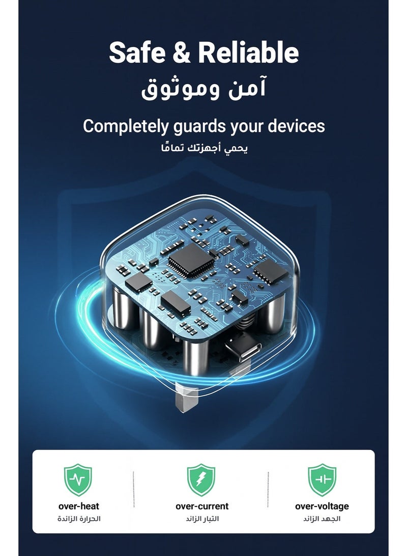 20W Fast iPhone Charger — PD iPhone Plug Wall Charger — Fast wall charger compatible with all iPhone and iPad devices — High quality with protection and advancement - Image 3