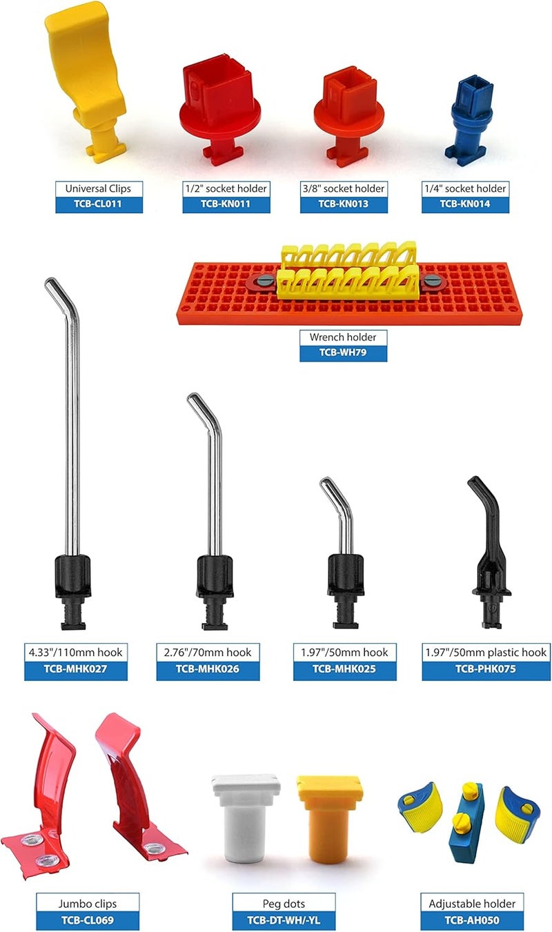 Ascend Tools 1/2" Socket Holders (50 pcs) - Accessories for Organizer Genie Pegboards to Organize 1/2" Sockets on the Pegboard - Image 2