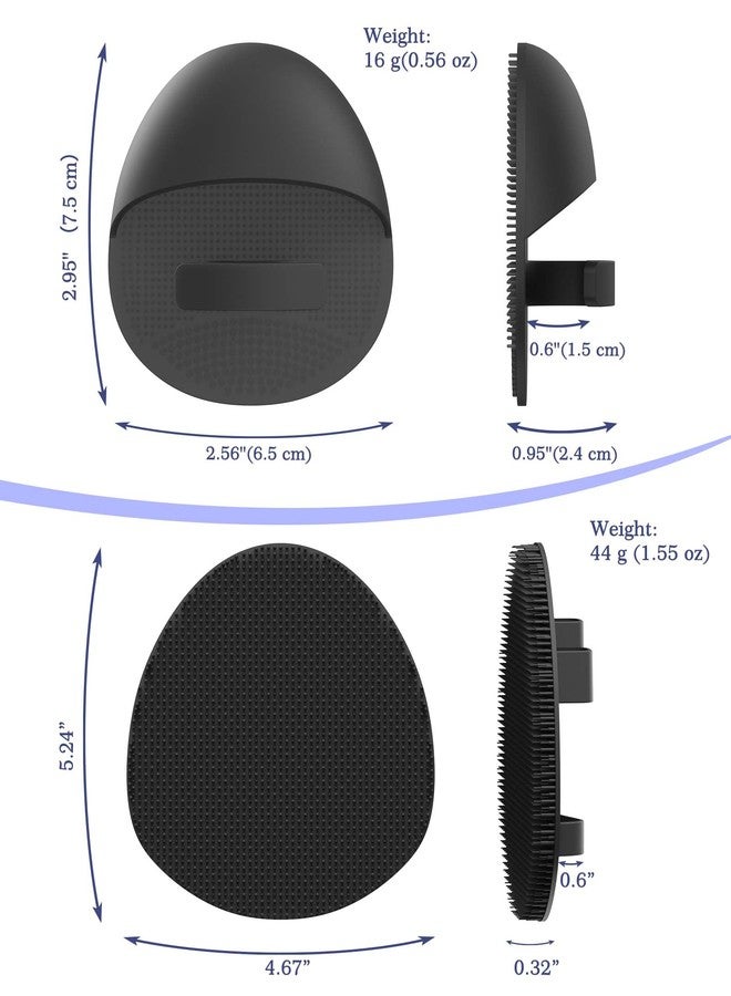 Manmihealth Silicone Back Scrubber (Thin Bristles) & Bath Glove & Face Brush Set(3PCS), Super-Exfoliating & Lathering Body Scrubber, Shower Brush, Face Scrubber Combination, with a Free Hook.(Black) - Image 3