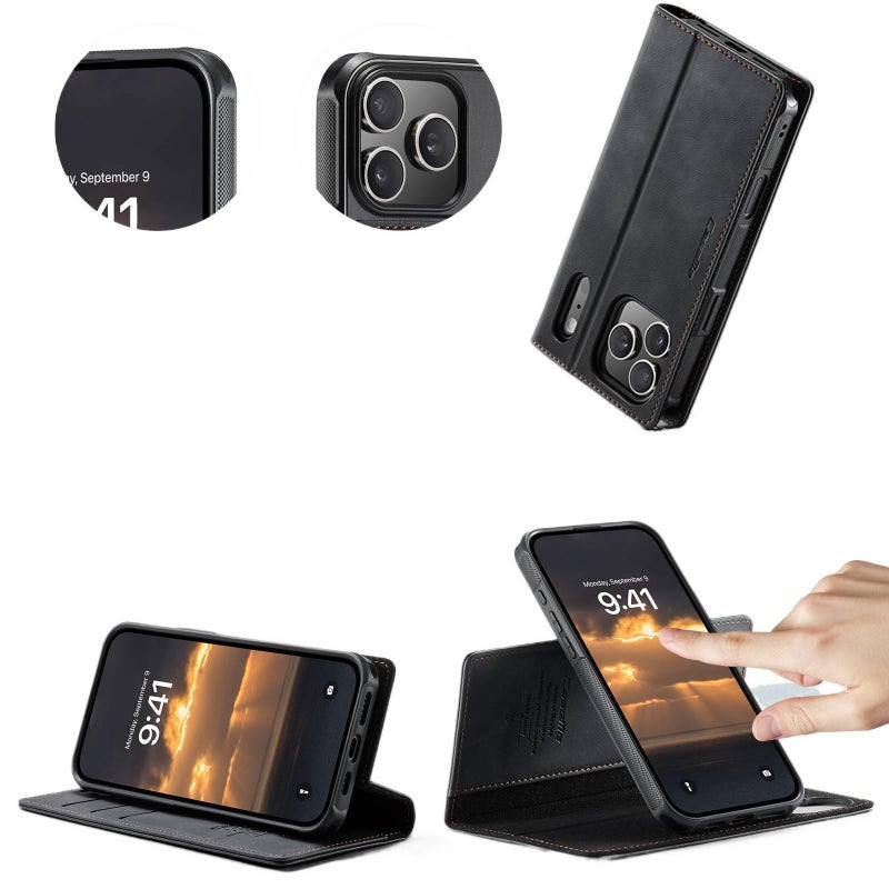 غطاء واقي بTPU لـ iPhone 15 / 15 Plus / 15 Pro / 15 Pro Max باللون بنفسجي مغناطيسي بوظيفة حامل من مادة TPU مع حامل قائم ومغناطيس قوي مع مقاوم للصدمات مع حماية من السقوط للهدايا - Image 4