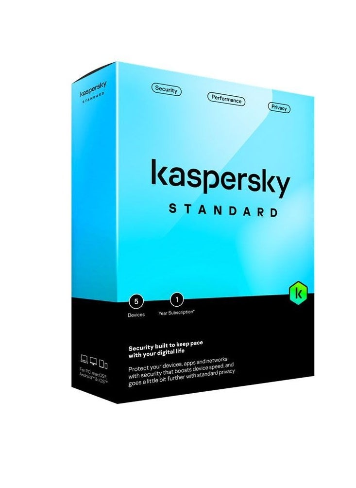 كاسبر سكاي مجموعة تطبيقات الامن عبر الانترنت 5 جهاز لسنه واحده Box w/o CD - موديل KL1041I5EFS 