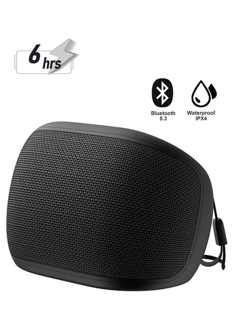 havit Portable Bluetooth Speaker 5.3, Mini Wireless Speaker with 4 Playback Modes, IPX4 Waterproof, 6H Playtime, Built-in Mic, Hand Strap, Black - Image 1
