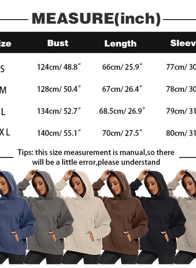 SAFRISIOR Oversized Hoodies for Women and Men Couples Fleece Basic Solid Hooded Sweatshirt Pullover Jackets Navy, S - Image 5