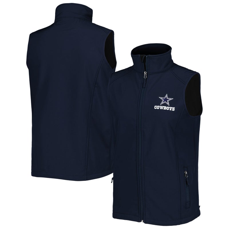 dunbrooke Mens Navy Dallas Cowboys Circle Archer Softshell FullZip Vest