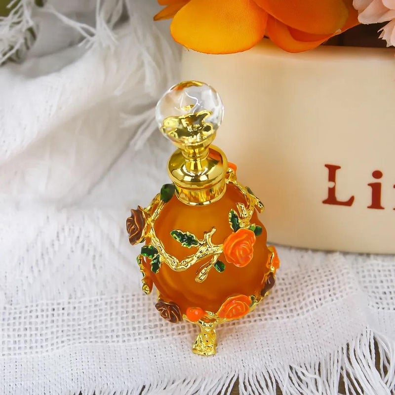زجاجة عطر زجاجية بسعة 15 مل مع خيط ملون. - Image 1