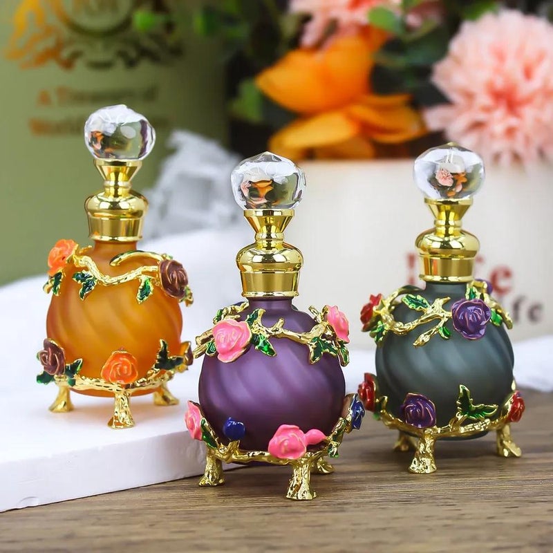 زجاجة عطر زجاجية بسعة 15 مل مع خيط ملون. - Image 3