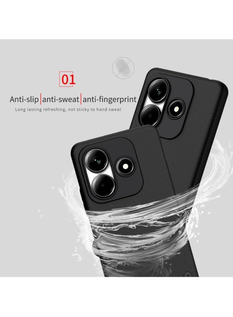 Nillkin Xiaomi Redmi Note 14 Case Cover Super Frosted Shield Pro Matte All-Round Protection Anti-scratch Slim Luxury Hard Back (PC+TPU) Cover Raised Bezel Camera Protect Cover for Redmi Note 14 Black - Image 4