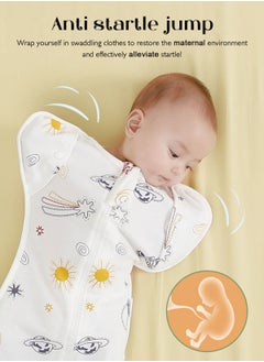 URbazaar Baby Swaddle Blanket Sack with Arms Free Design, Transition to Arm Freedom Wearable for Newborn Girl and Boy, Medium 100% Breathable Cotton 0-6 Months  - Image 2