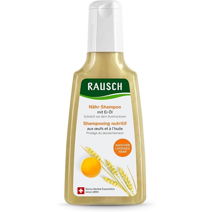 RAUSCH Nourishing Shampoo with Egg Oil 200ml Nourishing Cleansing for Dry Hair Silicone-Free Made in Switzerland with Fresh Swiss Organic Chicken Yolk & Wheat Germ Extract - Image 1