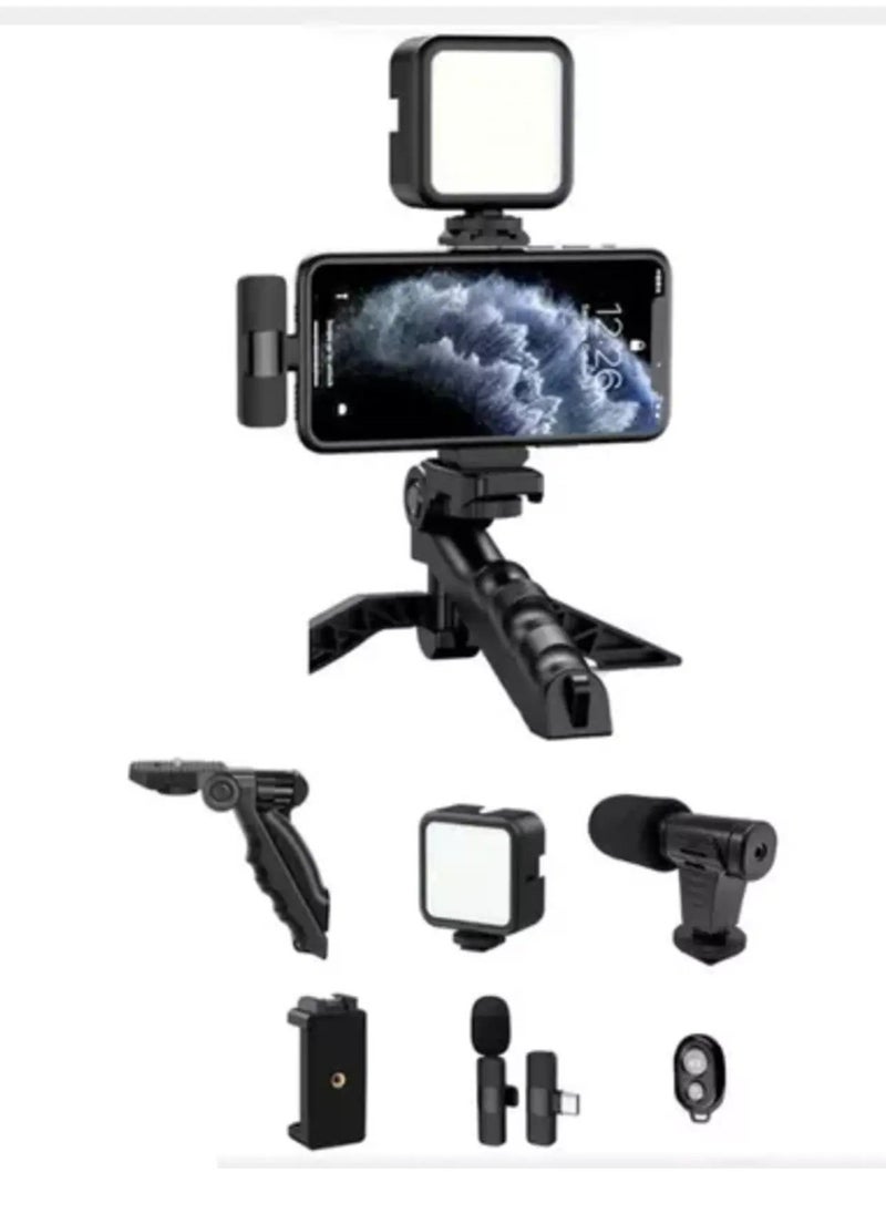ELTRAZONE - Smartphone Vlogging Kit – Tripod, Fill Light, Microphone, Phone Clip, & Remote for iPhone & Android – Complete Vlogging Setup - Image 1