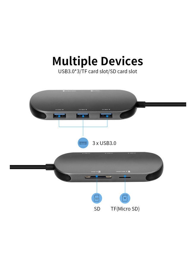 NIBEMINENT 5-In-1 Multifunctional Hub Grey  - Image 4