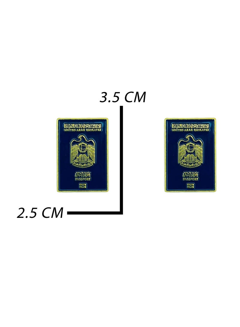 UAE Passport design 2D Sticker Metal Badge 2 Pcs - Image 2