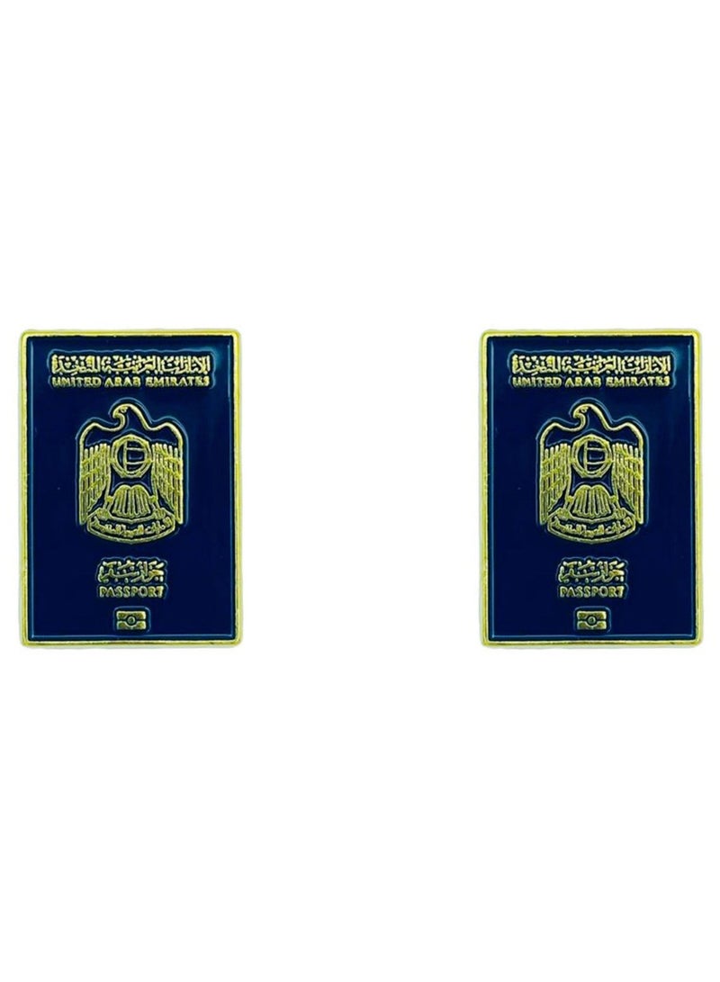 UAE Passport design 2D Sticker Metal Badge 2 Pcs - Image 1
