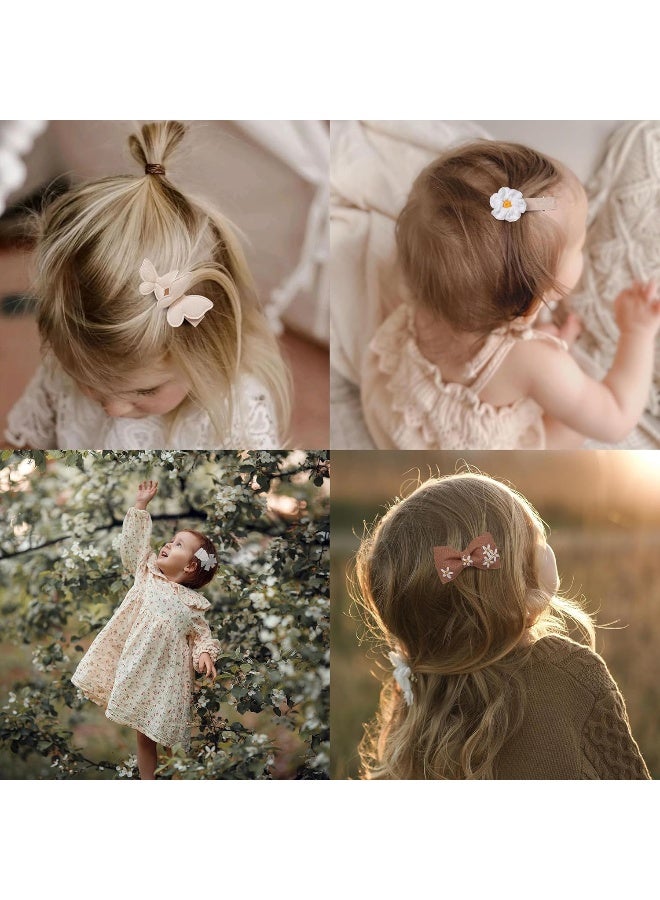 Fancy Clouds 16 Pcs Hair Clips for Girls with Bows Butterfly Flower - Image 2