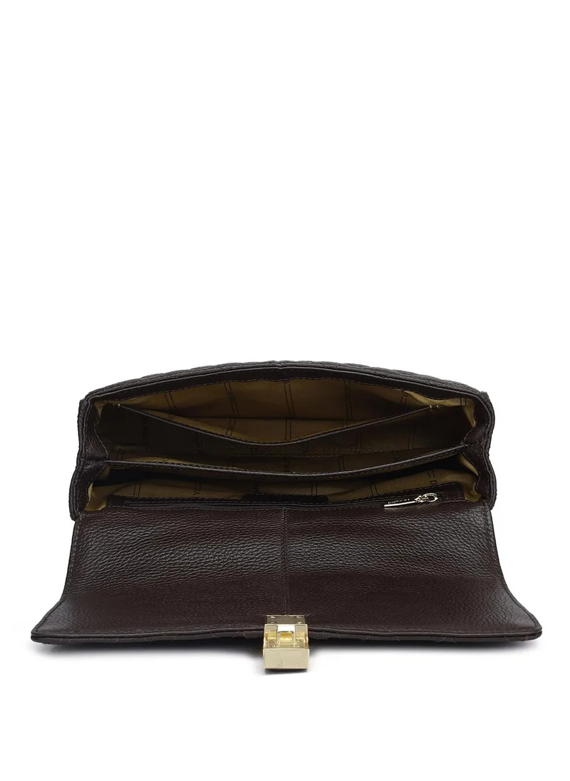 Da Milano  Genuine Leather Brown Sling Bag for Women | Best Price UAE