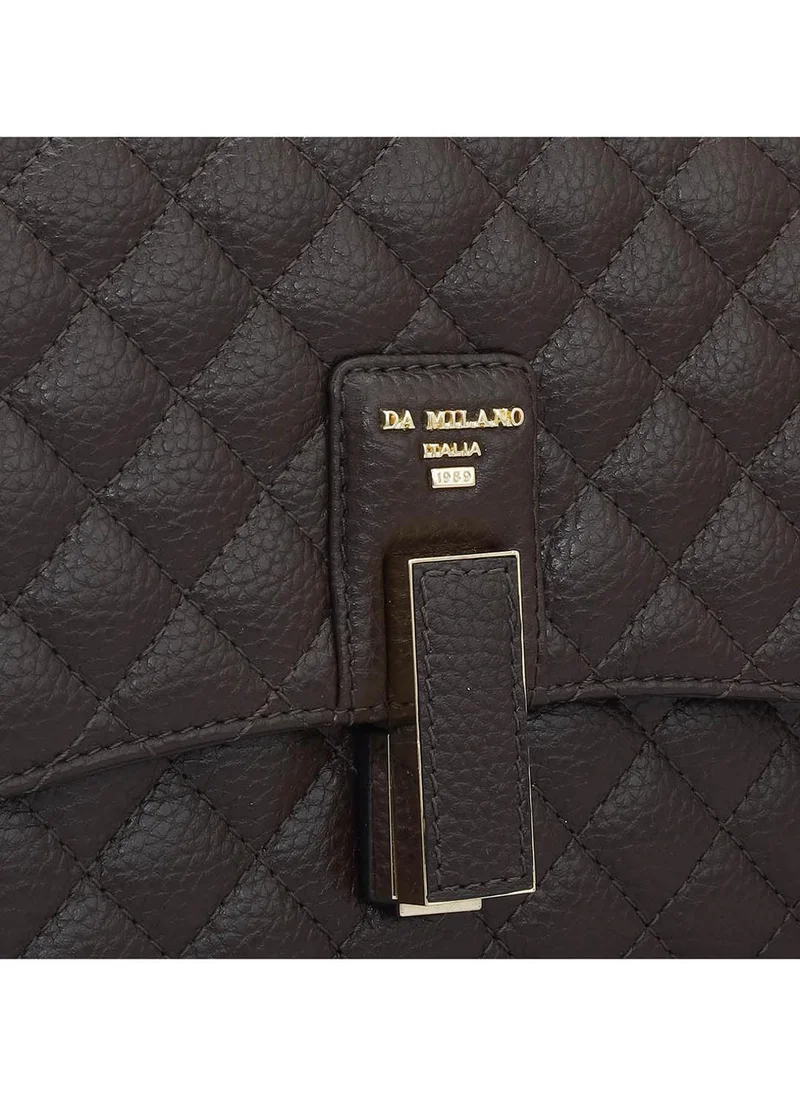 Da Milano  Genuine Leather Brown Sling Bag for Women | Best Price UAE