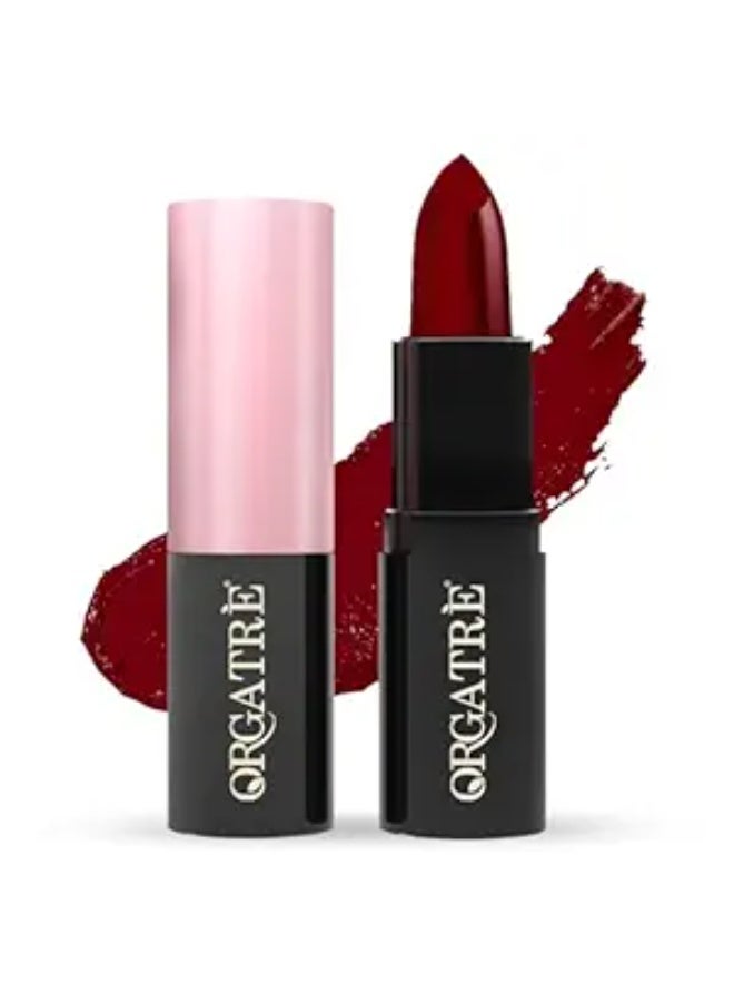 Orgatre MoodBliss Creamy Matte Long Lasting Bullet Lipstick for Women | Intense Colour, Keeps Lips Moisturised | Non-Drying | Highly Pigmented Non-Transfer Formula | Enriched with Almond Oil 3.2g Merlot Magic - Image 1
