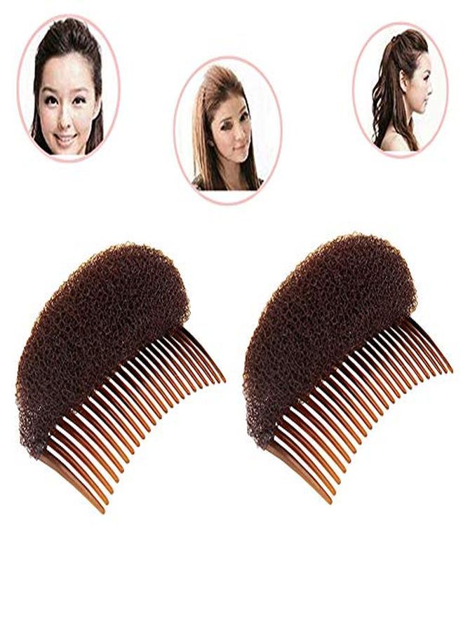 Natuworld 2Pcs Charming Bump It Up Volume Inserts Hair Comb Do Beehive Hair Styling Insert Tool Hair Stick Bun Maker Tool Hair Styling Accessories For Women Lady Girl (Brown) - Image 5