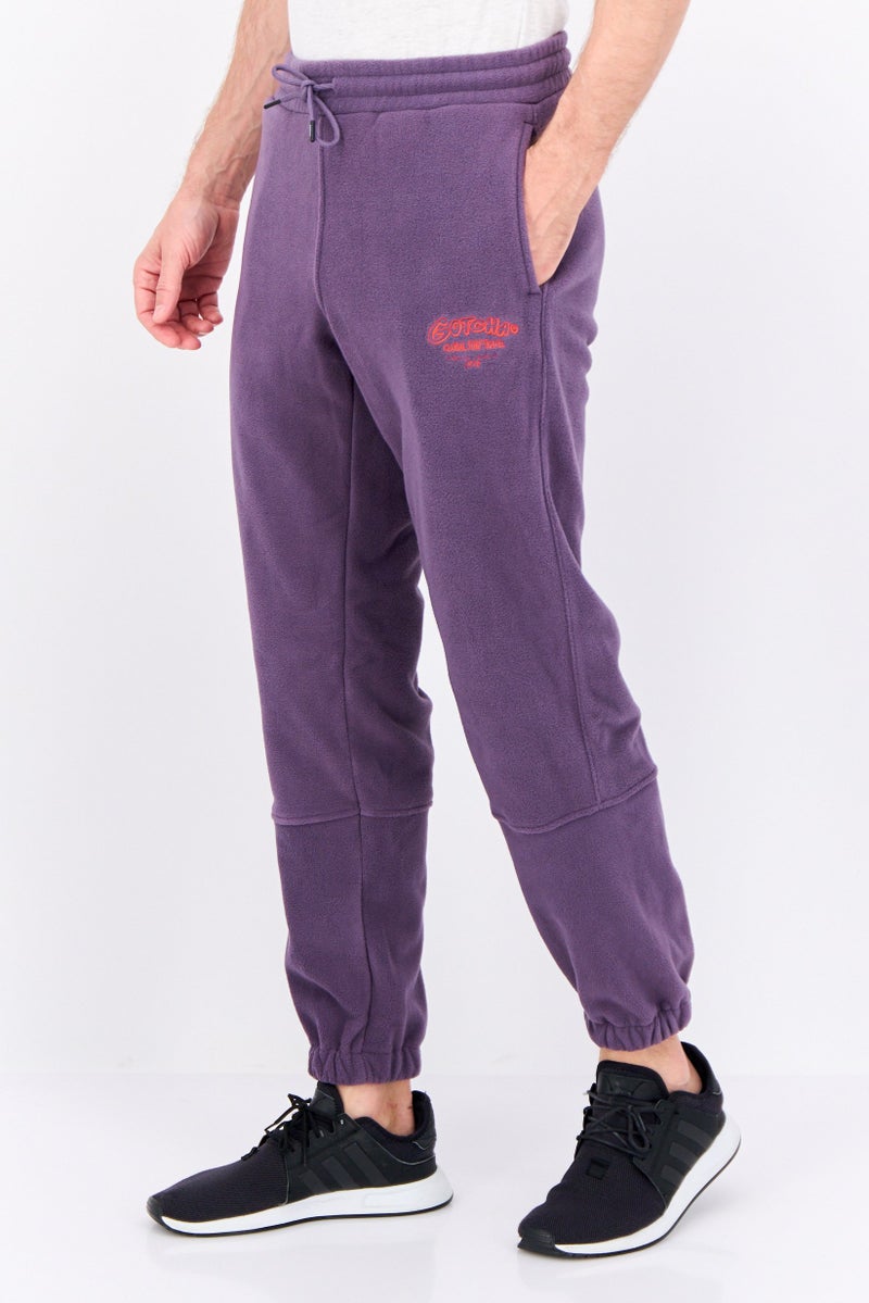 Gotcha سروال رياضي للرجال بقصة عادية مع حبل شد، شعار العلامة التجارية، بنفسجي - Image 2