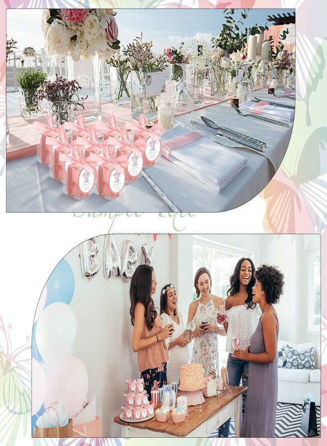 MTLEE 24 Sets Elephant Baby Shower Candle Favors Small Bubble Candle Baby Shower Favors for Guests Tea Candles Bulk with Stylish Ribbons Cards Gifts Party Decoration(Pink,Elephant) - Image 3