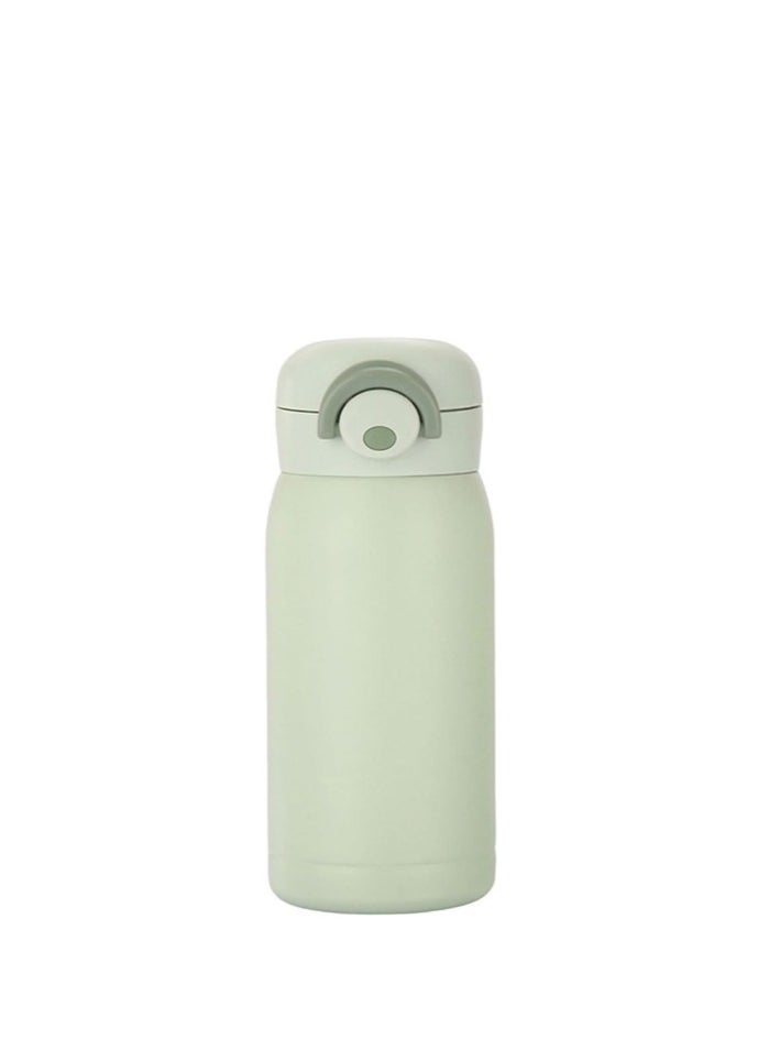 Generic - Mini Water Bottle,Thermal Cup With Snap Flip Lid Leak Proof,Cute Insulated Stainless Steel Bottle For Hot & Cold Drink,BPA Free,Perfect for Coffee,beverage,Water,Tea (Green, 350ml) - Image 1