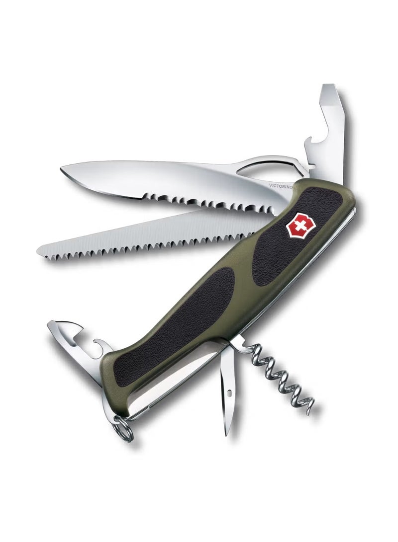 سكين فيكتورينوكس رينجر 179 ام دبليو جريب (Victorinox Ranger 179 MW Grip) — 0.9563.MWC4 | 12 وظيفة | قفل أمان للشفرة | مقبض مانع للانزلاق | صناعة سويسرية