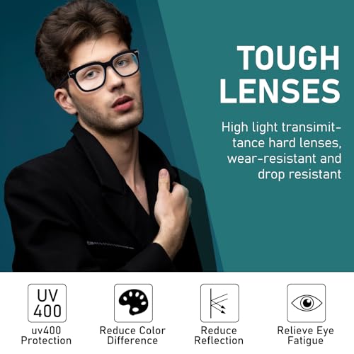 CHOFILORD Progressive Multifocus Reading Glasses for Women Men Blue Light Blocking Spring Hinge Square Computer Readers (4 Pack Mixed C, 1.5, Diopters) - Image 5