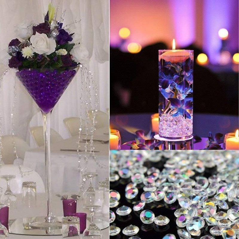 Gintoaria 1000pcs/ Pack Wedding Table Acrylic Diamond Scatter Crystals Confetti Acrylic Gems Vase Fillers Rhinestones for Wedding, Bridal Shower, Vase Beads Decorations (10mm, Burgundy) - Image 2