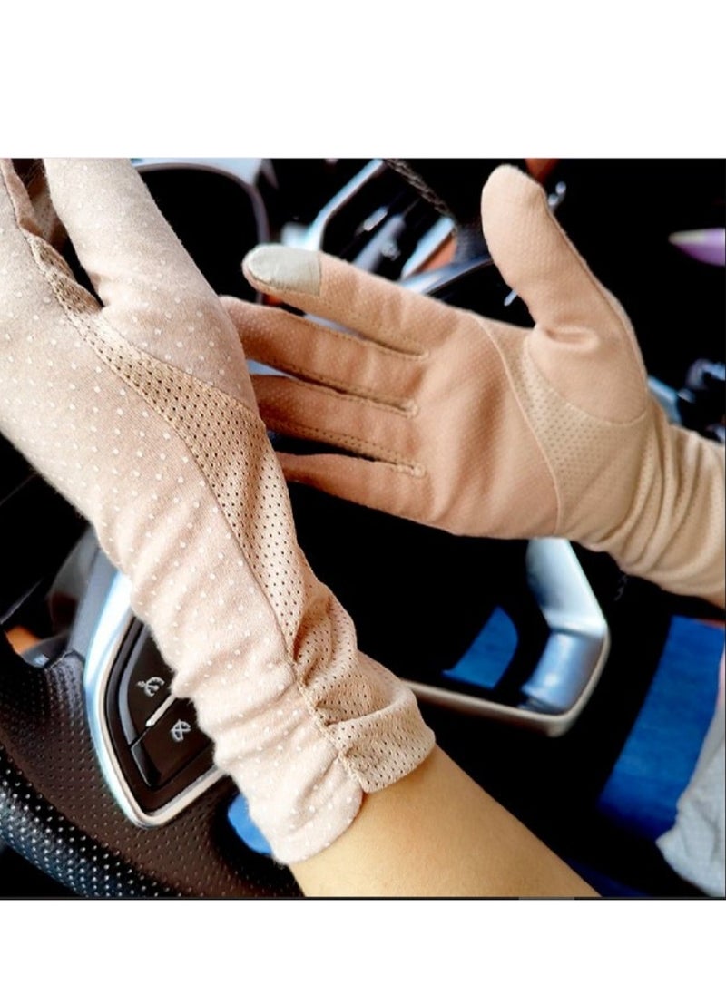 Generic Women's driving gloves that protect against ultraviolet rays and provide warmth in the winter, in a distinctive pink color  - Image 1