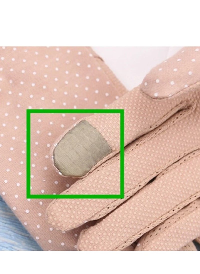 Generic Women's driving gloves that protect against ultraviolet rays and provide warmth in the winter, in a distinctive pink color  - Image 4