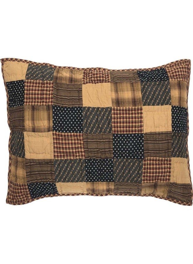 في أتش سي براندز ديكور غرفة نوم مستطيل الشكل من ماركة VHC Brands، مزين برقعة وطنية، غطاء وسادة بحجم كينج، أحمر، 21 × 37 - Image 5