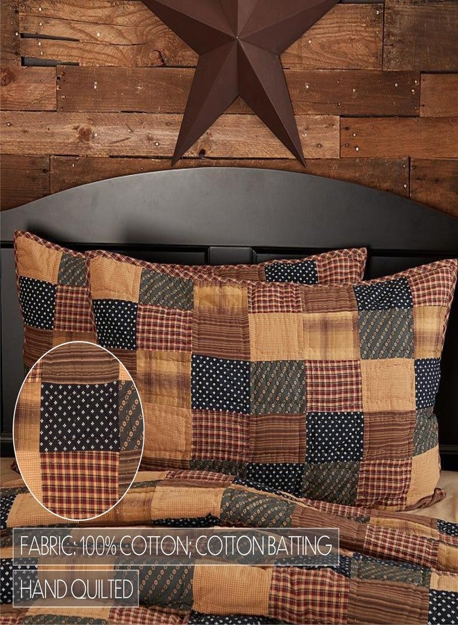 في أتش سي براندز ديكور غرفة نوم مستطيل الشكل من ماركة VHC Brands، مزين برقعة وطنية، غطاء وسادة بحجم كينج، أحمر، 21 × 37 - Image 4