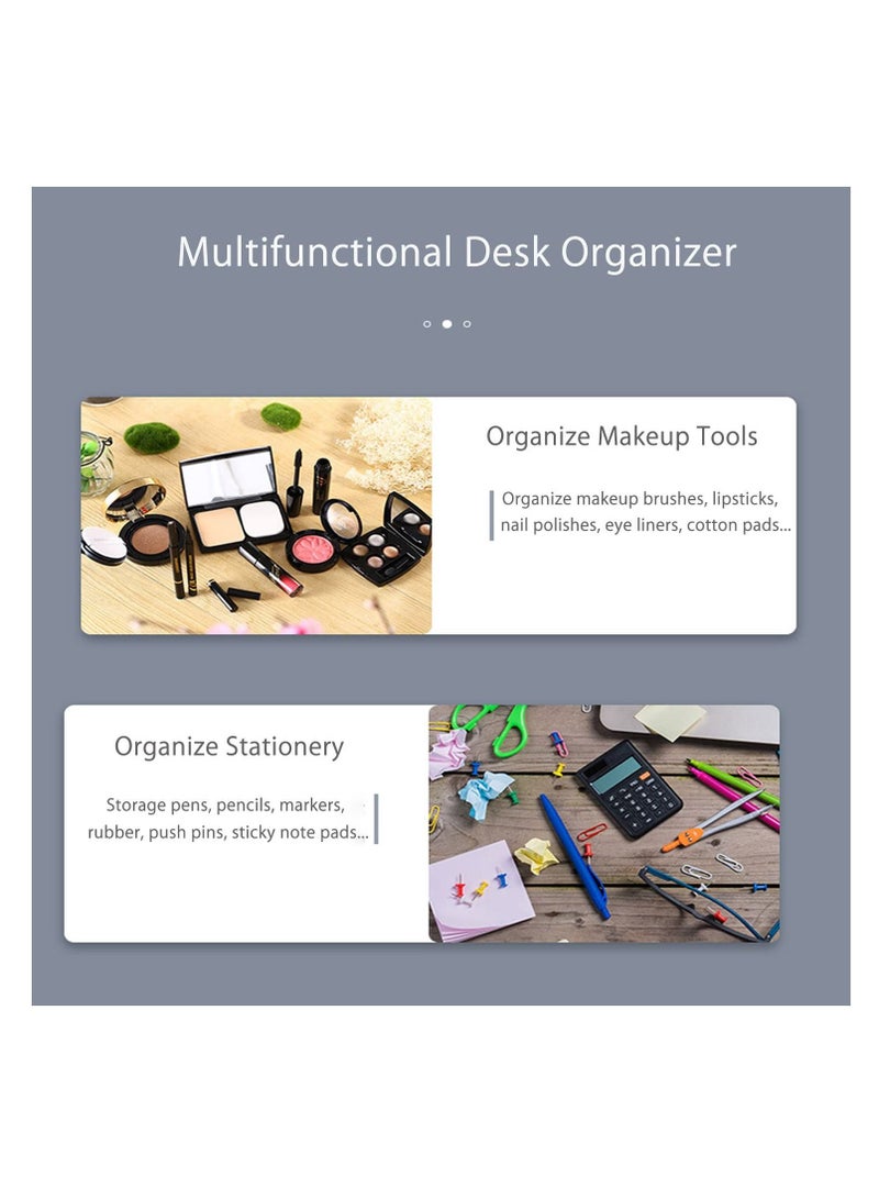 SYOSI SYOSI, 2pcs Pen Organizer for Desk, Desk Plastics Organizer, Storage Holder for Pencil, Markers, Makeup Lipsticks, Brush, Large Capacity Stationery Office Supply for Office, School, Home - Image 5