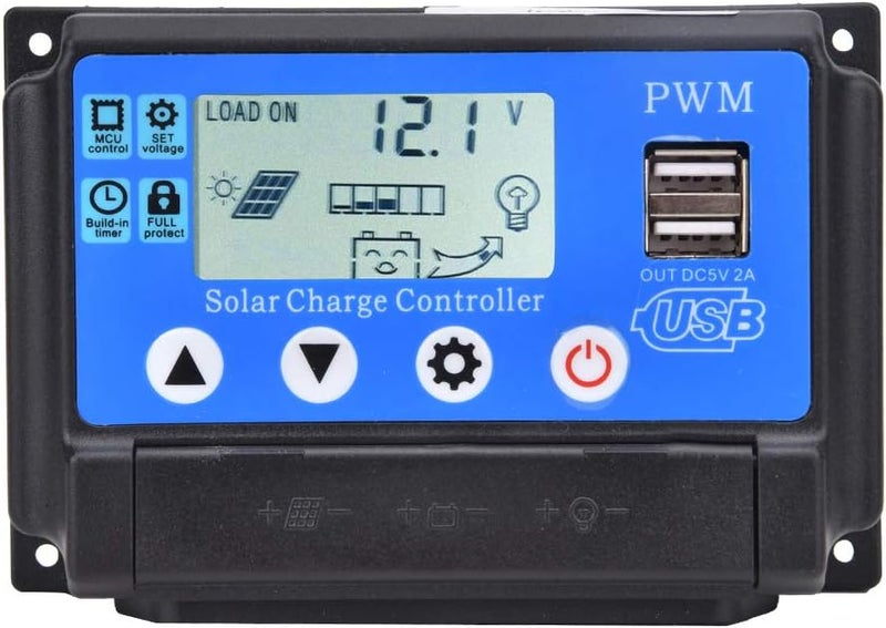 فيجبي YCX-002 10-60A وحدة تحكم شمسي، PWM 12V/24V تتبع تلقائي لألواح الطاقة الشمسية منظم ذكي لبطارية نظام الألواح الشمسية (YCX-002-50A) - Image 1