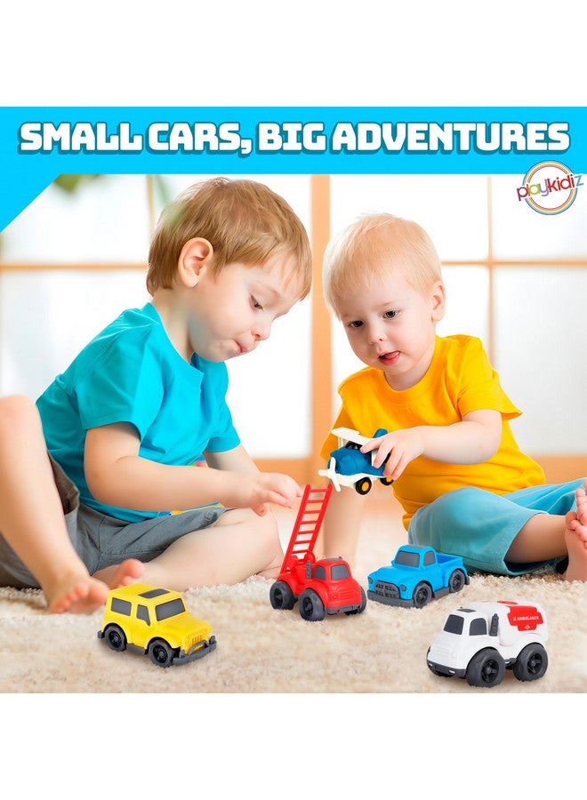 Playkidiz 5 Pack Toddler Car Toys Playset - Toy Cars, Including Airplane, Fire Truck, Ambulance, Pick Up Truck and Jeep, Ideal Car Set Gift for Ages 3-5 (Colors May Vary) - Image 4