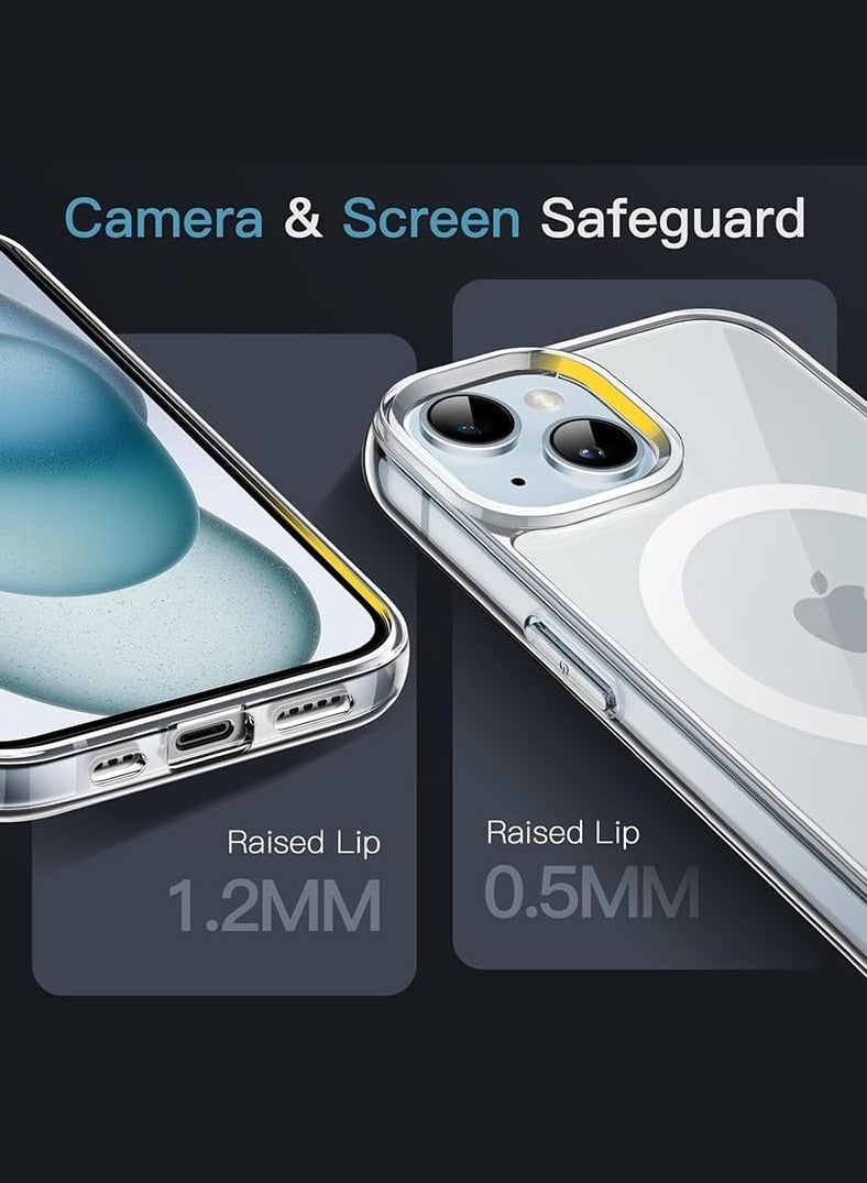 أكاليكس جراب مغناطيسي لهاتف iPhone 15 Plus، متوافق مع Magsafe، جراب شفاف أفضل حماية - Image 3