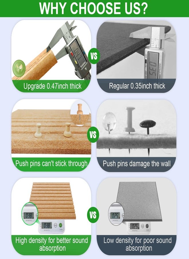 AkuDecor Large Cork Boards for Walls 48"x 36" - 1/2” Thick Bulletin Board, 12 Pack Felt Wall Tiles with Slat Wall Paneling, Pin Board Corkboards for Office - Copper - Image 2