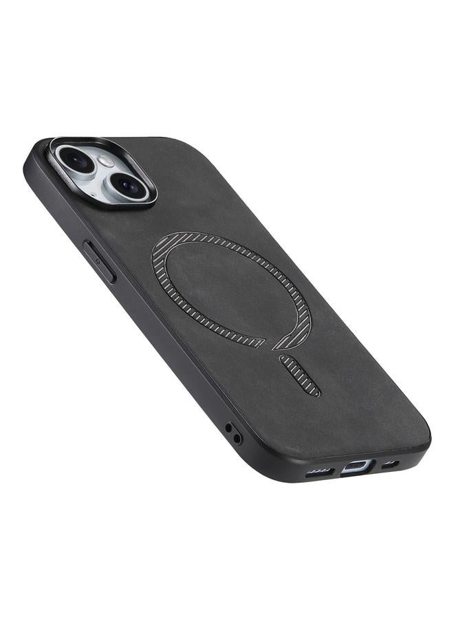 Zaboon Case For iPhone 13 Pro Max Solid Color Retro Magsafe PU Back Cover Phone Case - Image 2