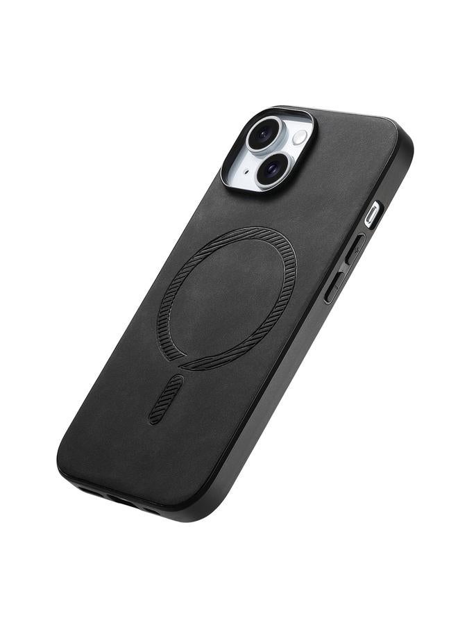 Zaboon Case For iPhone 13 Pro Max Solid Color Retro Magsafe PU Back Cover Phone Case - Image 3