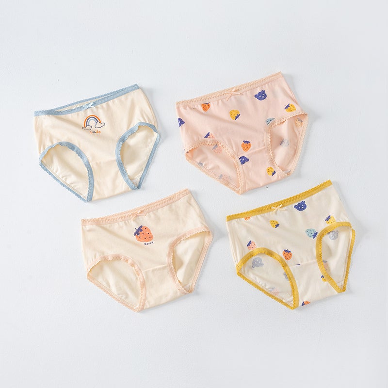 Girls Cotton Antibacterial Breathable Panties H978/small strawberry SJ546 