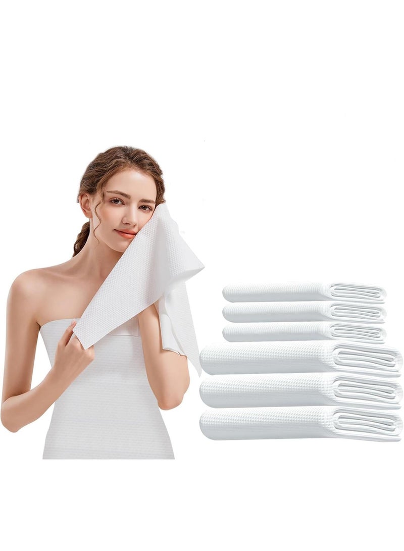 6-Pcs (3-Packs) Disposable Bath Towels, 30*60cm + 140*70cm Large Durable Portable Thicken Individually Wrapped Bath Towels, Pure Cotton Body Towel with Powerful Water Absorption, Camping, Portable Travel Towel for Travel,Hotel, Trip